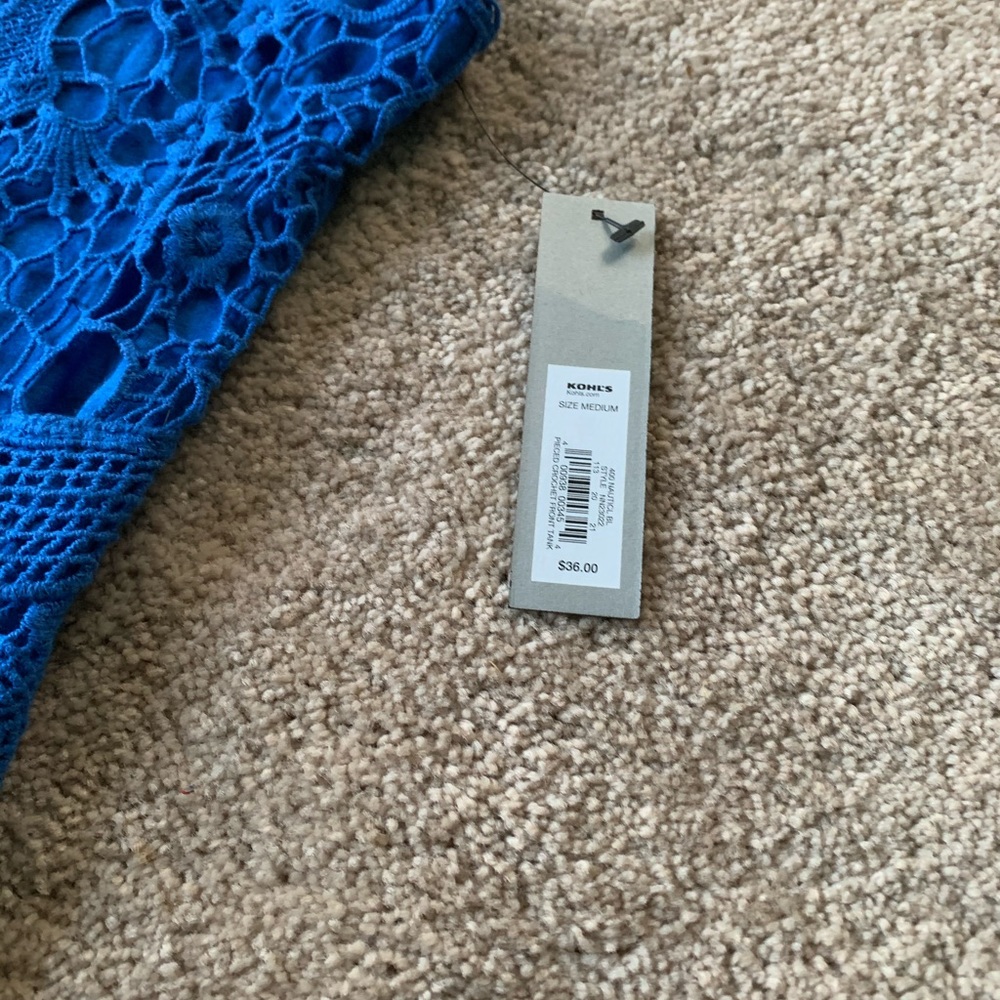 Apt. 9 Royal Blue Crochet Lace Tank Top - Picture 3 of 11